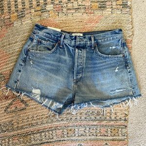 Agolde Jaden denim cut off shorts, size 32. Run very  small.